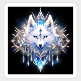 Arctic Fox Art Sticker